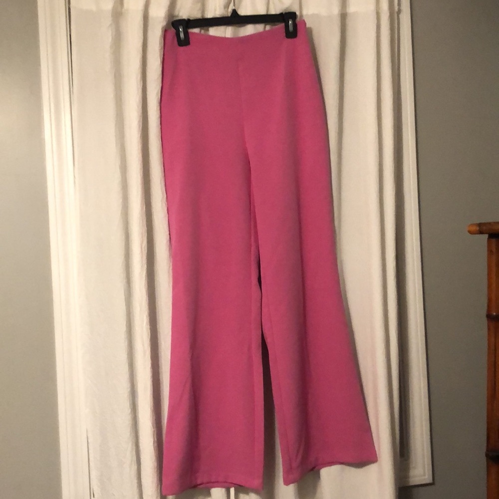 Pink wide leg pant and cropped tank set Size Med - Picture 7 of 9